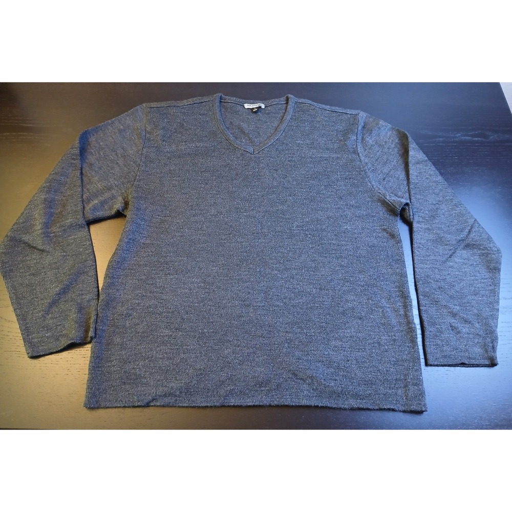 Doc & Amelia by Cintas Mens Large V-Neck Sweater Heather Charcoal Gray Knit L